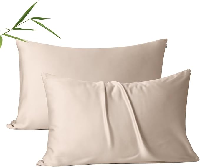 4 Pack Cooling Pillow Cases, Viscose Derived from Bamboo Pillow Protectors by ShunjieHome