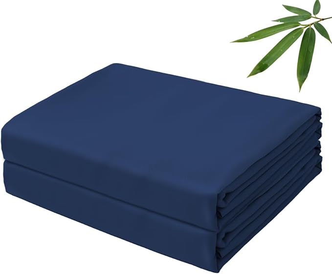 Bamboo Viscose Flat Sheets Only, 400 Thread Count Sateen Weave King Size Flat by ZaizaiHome