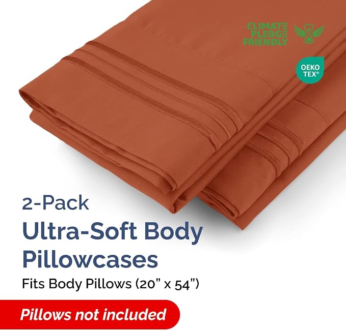 Body Pillowcases Set of 2-20x54 Long Body Pillow Case - Image 2