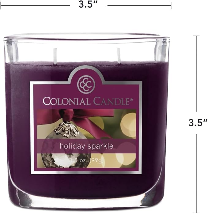 Colonial Candle Holiday Sparkle Scented Jar Candle, 2 Wick, 3.5 oz, Mottled Wax - Image 5