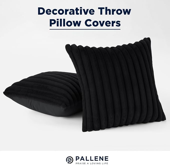 Pallene Faux Fur Plush Throw Pillow Covers 22x22 Set of 2, Luxury Soft Fluffy - Image 5