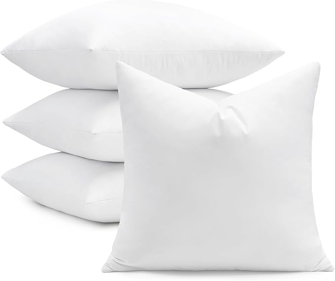 puredown® 16x16 Feather Down Pillow Inserts, 4 Pack Throw Pillow Inserts by Puredown