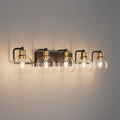 Tipace Vintage Vanity Light Fixture, 5-Light Industrial Black & Gold Bathroom by Tipace