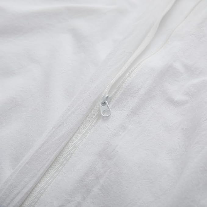 LOVQUE 100% Washed Cotton Duvet Cover King Size, Linen-Like Textured White - Image 5