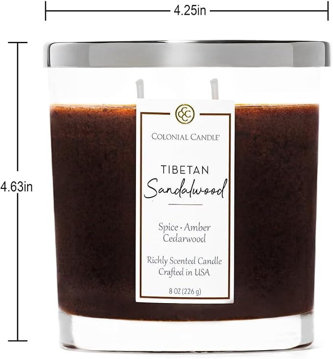 Colonial Candle Tibetan Sandalwood Scented Candle Jar, Highly Fragranced Candles - Image 4