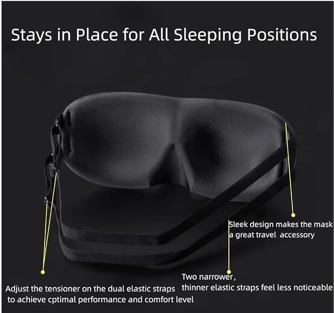 ALASKA BEAR Sleep Mask 2 Straps, Deep Concave Molded Foam Mask - Image 4