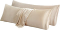 Aormenzy Satin Body Pillow Cover Set of 2, 20x54 Inches Taupe Case by Aormenzy