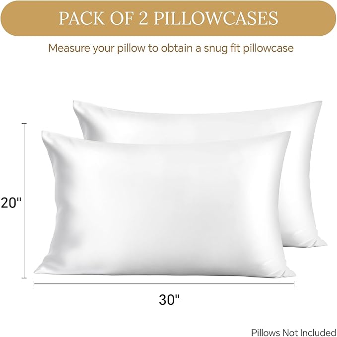 INFIIXSO Mulberry Silk Pillowcase 2 Count, Silk Pillow Cases Queen Size Set - Image 3