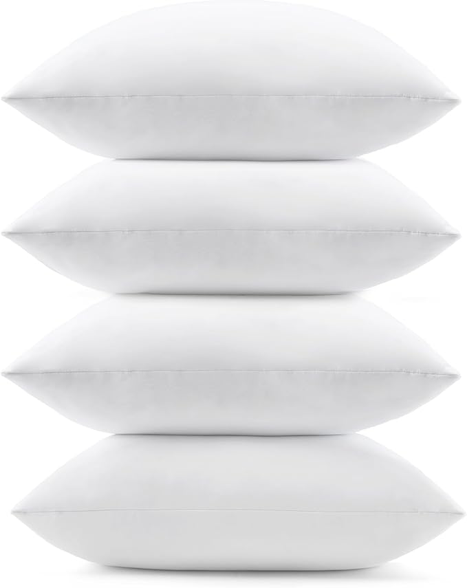 puredown® 12x20 Feather Down Pillow Inserts, 4 Pack Lumbar Pillow Inserts by Puredown