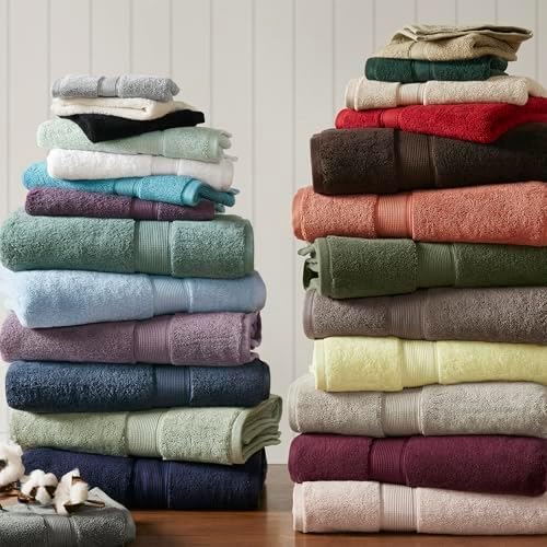 Madison Park 800GSM Bathroom Towel Set of 8 100% Cotton Bath Towel Set - Image 7