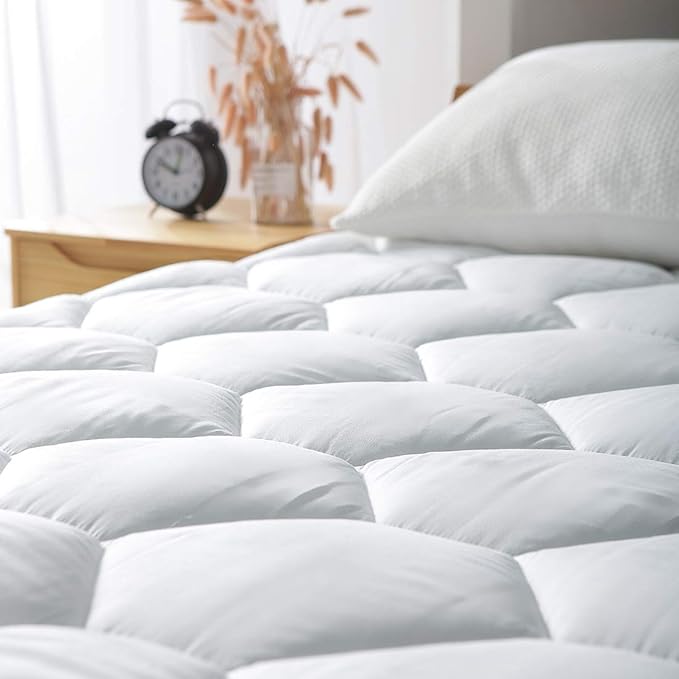 King Mattress Pad, 8-21" Deep Pocket Protector Ultra Soft Quilted Fitted Topper - Image 3