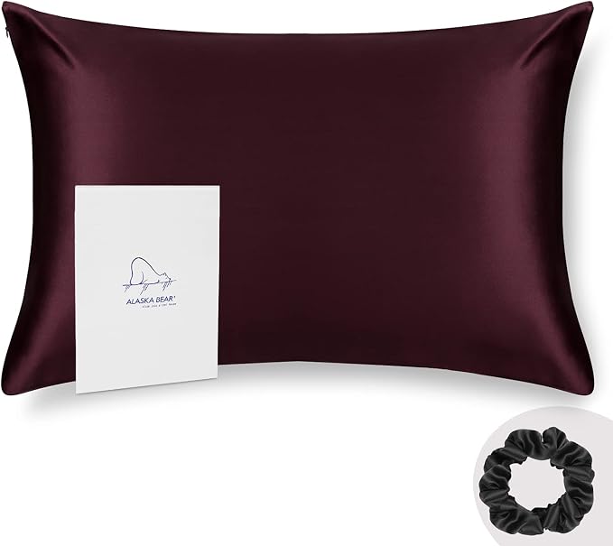 ALASKA BEAR King Silk Pillowcase and Scrunchie Gift Set Pillow Cases by ALASKABEAR