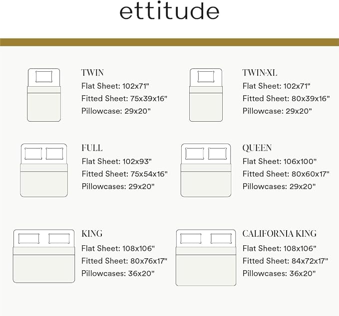 ettitude 100% Lyocell Organic King Pillowcase Set – Silky, Breathable, - Image 2