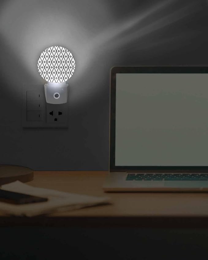 Night Lights Auto Sensor Black White Diamond Night Light Geometric Rhombus - Image 7