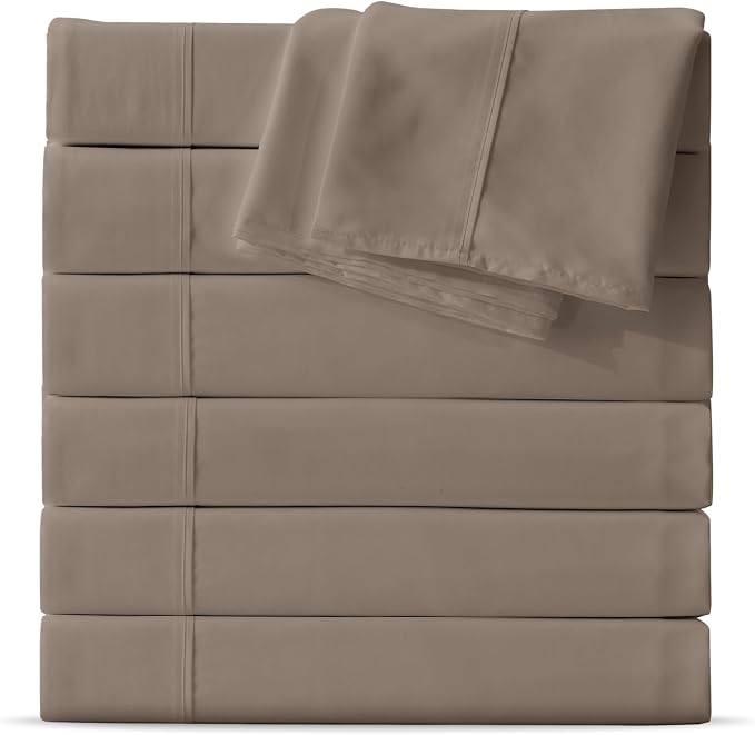 Maple&Stone Twin Flat Sheet 6 Pack, Premium Soft & Breathable, Brushed by MapleStone