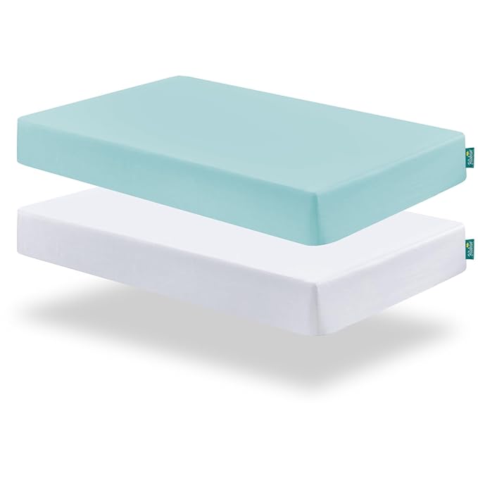 Biloban Pack and Play Sheets Fitted, 2 Pack Pack and Play Sheet Fits by Bilobanbabybedding
