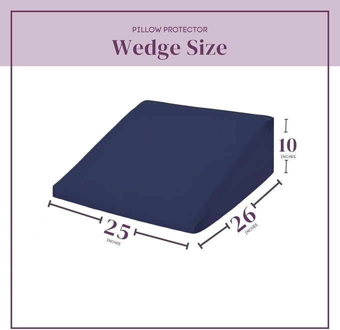 CirclesHome Wedge Pillow Cover 100% Cotton, Zippered Wedge Pillow Case Protector - Image 2