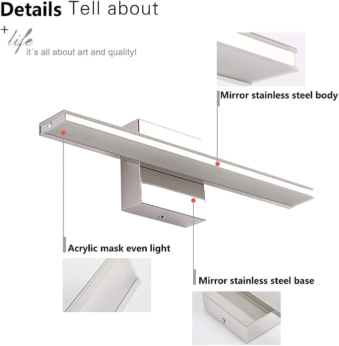Modern Bathroom Light Fixtures 16 Inch led Vanity Lighting Bar 9W Linear Vanity - Image 4