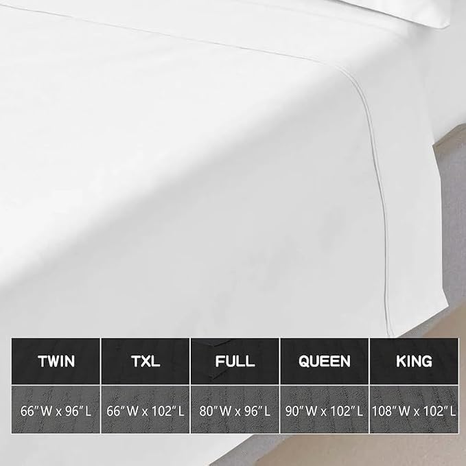 Mattress-Homes Oversized King Plus 100% Egyptian Cotton Top Sheet 1Pcs - Image 7