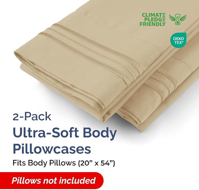 Body Pillowcases Set of 2-20x54 Long Body Pillow Case - Image 2