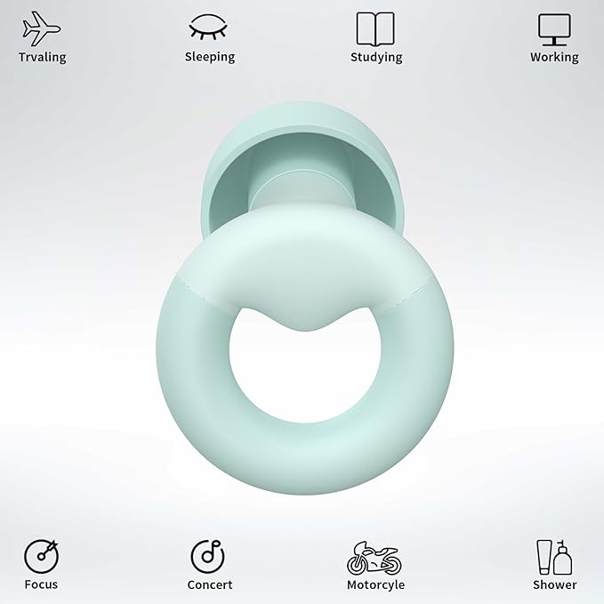 JUSTRVN Ear Plugs for Sleeping, 2 Pairs of Reusable Earplugs for Noise - Image 2