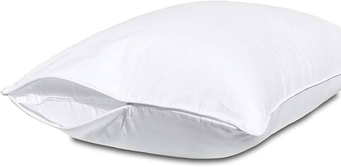Pillow Protectors with Zipper Queen Size-100% Cotton Pillowcases by Precoco