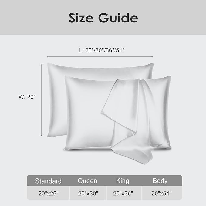 Cobnom Pure Mulberry Silk Pillowcases Set of 2, King Size - Image 6