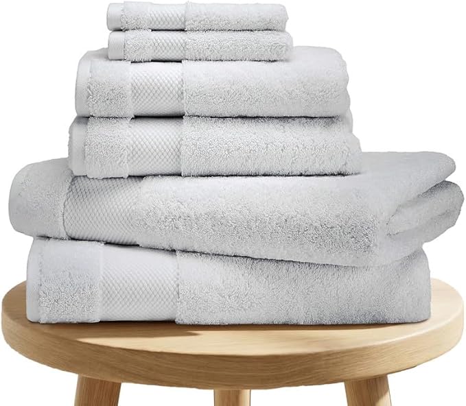 BIOWEAVES 100% Organic Cotton 6-Piece Luxury Bathroom Towels Set GOTS Certified by BIOWEAVES