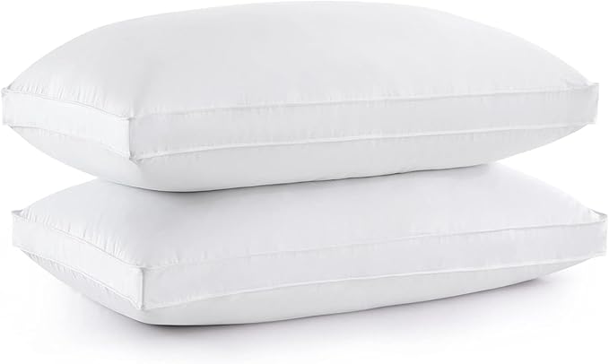 puredown® Goose Feather Down Pillows, Gusseted Bed Pillows by Puredown