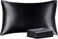 BEDELITE Satin Pillowcase with Zipper 4 Pack, Dark Grey Pillow Cases Standard by BEDELITE
