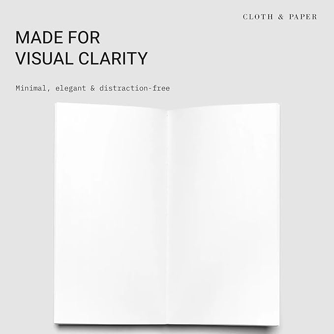 Cloth & Paper Travel Notebook | Blank Notebook – Angora | A5 Slim Writing - Image 2