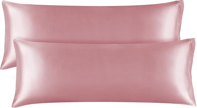 BEDELITE Satin Body Pillow Cover 2 Pack, Super Soft and Cooling Body Pillow by BEDELITE