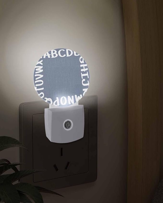 Night Lights Auto Sensor Alphabet Night Light Gray Modern Minimalist Letter - Image 3