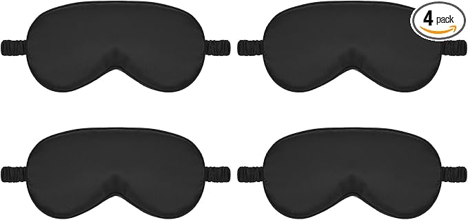 Silk Sleep Eye Mask 4 Pack Mulberry Silk Sleep Mask Eye Cover Blindfold by Unknown