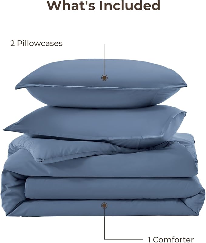 Litanika Haze Blue Twin/Twin XL Comforter Set, 2 Pieces Lightweight Solid - Image 7