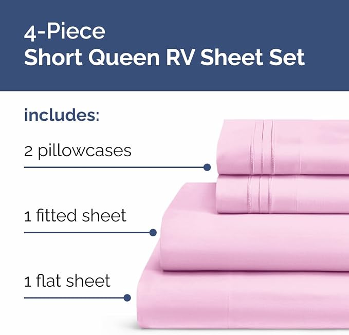 Short Queen Size 4 Piece Sheet Set - Image 2