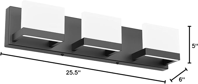 Tipace 3 Lights Black Dimmable LED Vanity Light - Image 10