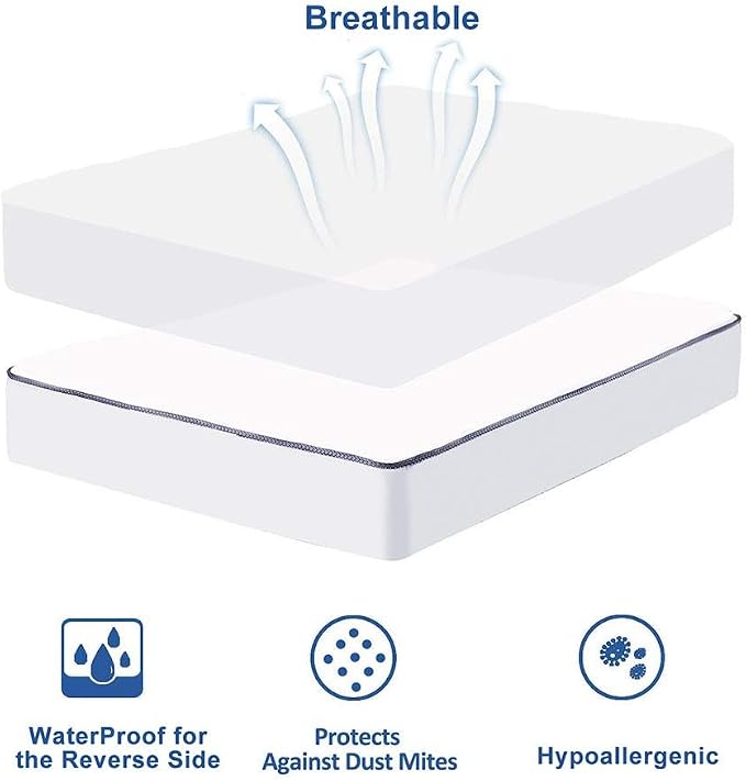 WhatsBedding Waterproof Mattress Pad Full Size Cotton Top Down Alternative - Image 9