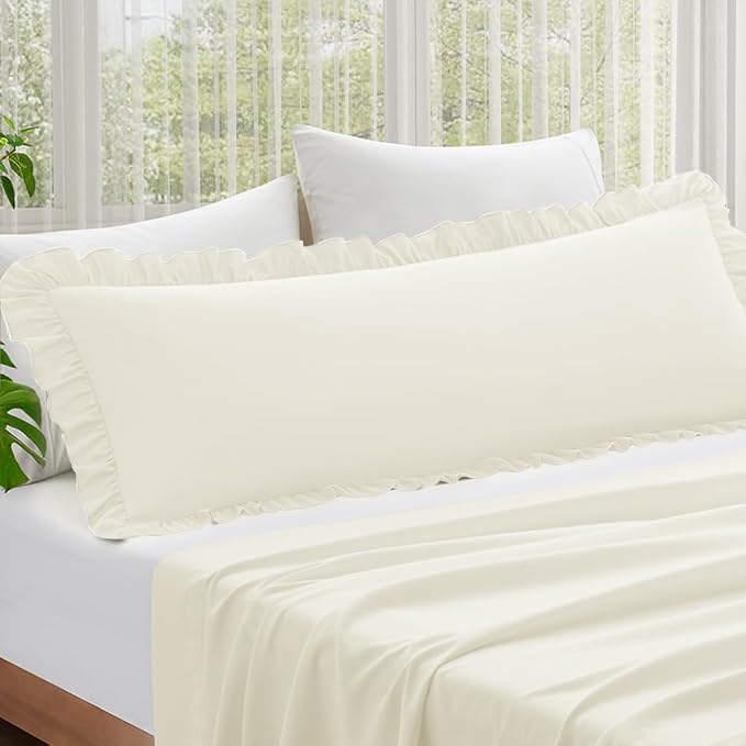 KKJIAF Ruffle Body Pillow Cases Set of 1, Ruffled Pillow Covers - Image 4