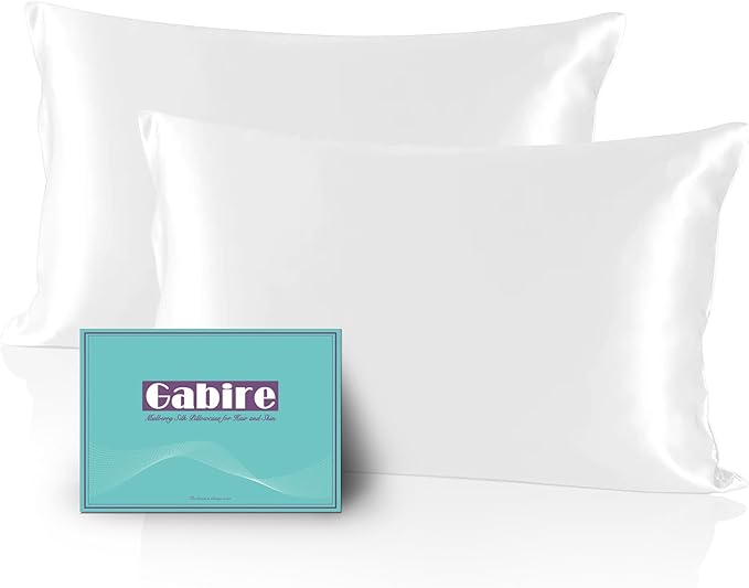 Gabire Mulberry Silk Pillow Cases Set of 2, Both Sides Real Silk Pillow Cover by MulberrySilkPillowcases