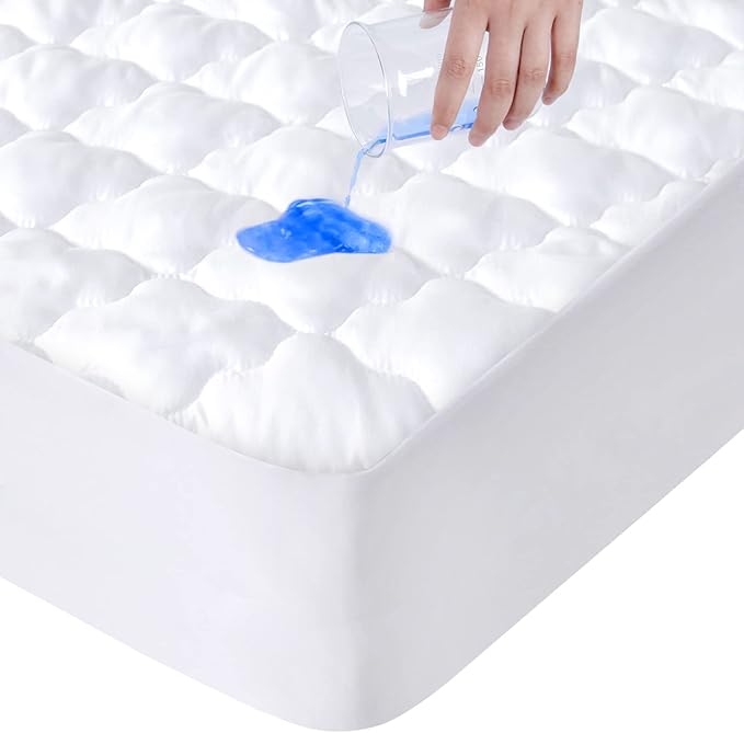 King Mattress Protector Pad Waterproof Quilted, Breathable & Cooling King Size by SpringspiritBedding
