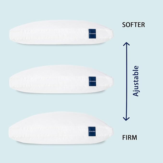 ACCURATEX Hybrid Pillow for Sleeping, Adjustable Shredded Memory Foam Pillow - Image 3