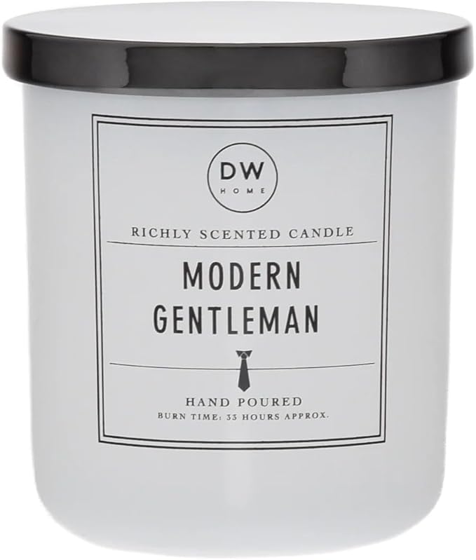 DW Home Modern Gentleman Scented Candle – Cedarwood, Birch & Bergamot Fragrance by DWHome