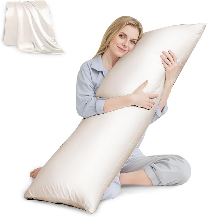 HUXMEYSON Body Pillow with Satin Pillowcase, Body Pillow by HUXMEYSON