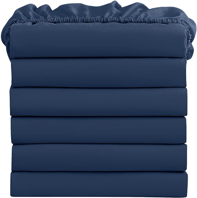 FreshCulture Twin Fitted Sheets, Bulk Pack of 6, Deep Pocket, Soft Microfiber by FreshCulture