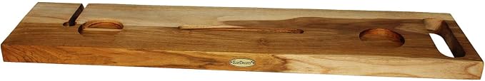 EcoDecors Eleganto 36" Live Edge Solid Teak Bath Caddy Tray - Image 7