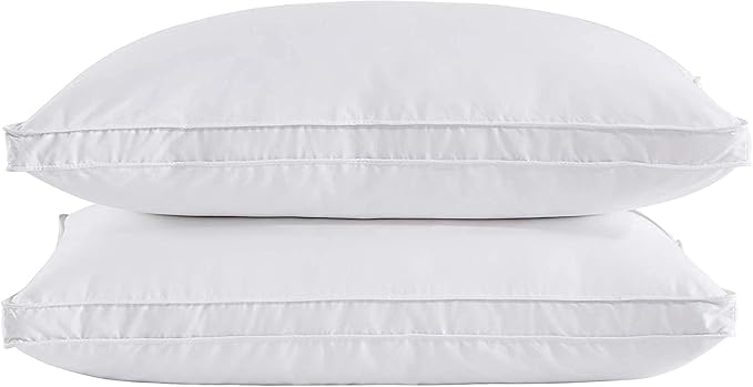 puredown® Goose Feather Down Pillows, Soft Gusseted Bed Pillows by Puredown