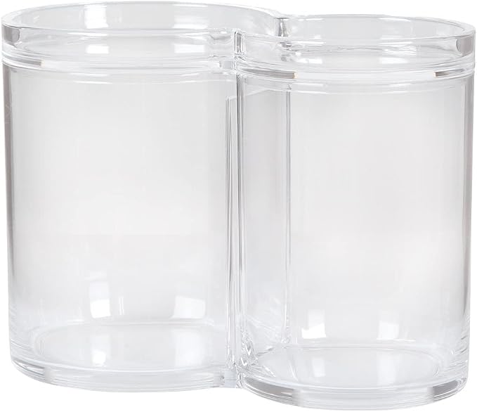 ForPro Clear Acrylic 2-Compartment Apothecary Jar - Image 3