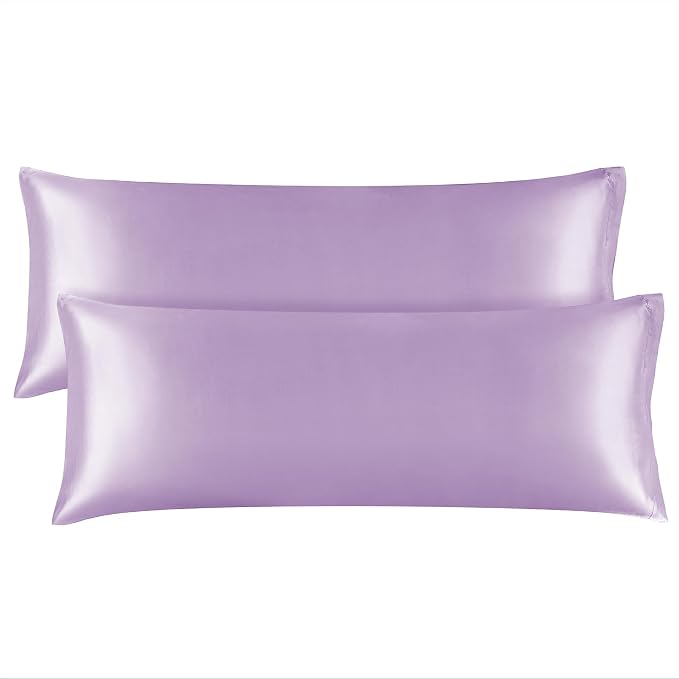 BEDELITE Satin Body Pillow Cover 2 Pack, Super Soft and Cooling Body Pillow by BEDELITE