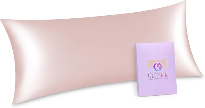 OLESILK Silk Body Pillowcase 20x54 Zippered: 100% Mulberry Silk by OLESILK
